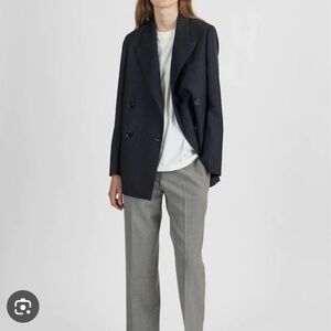 Acne Studios Women’s Navy Double-Breasted Wool Blazer